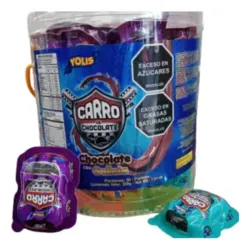 Pote con carritos de chocolate
