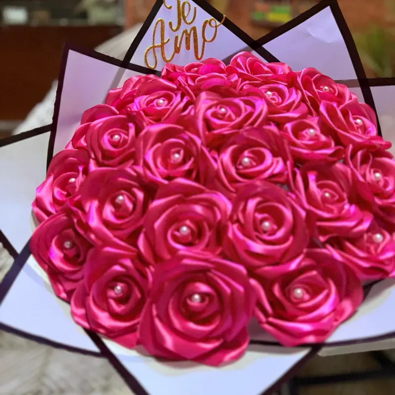 Ramo buchón artificial rosado fucsia 