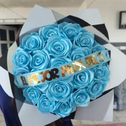 Ramo buchón azul "El mejor papá del mundo"