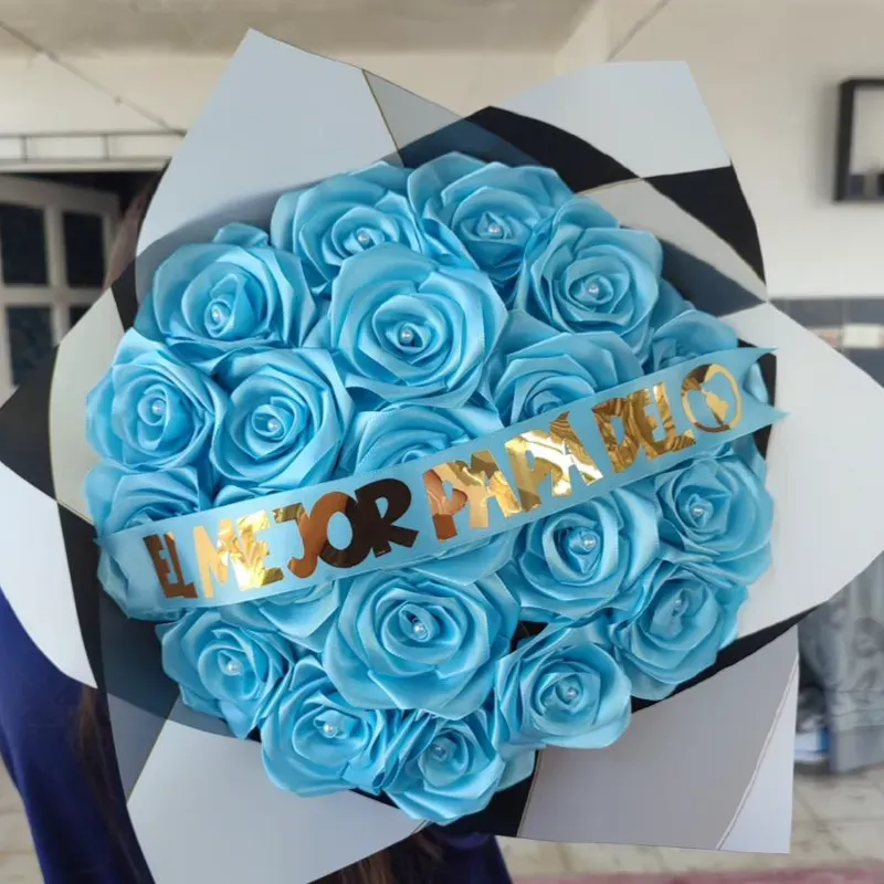 Ramo buchón azul "El mejor papá del mundo"