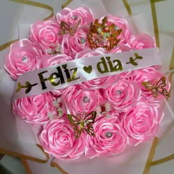Ramo buchón rosado Feliz día 