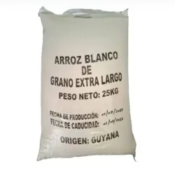 Arroz importado grano largo 25kg. 55 libras 