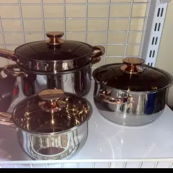 Calderos de acero inoxidable 3 piezas 