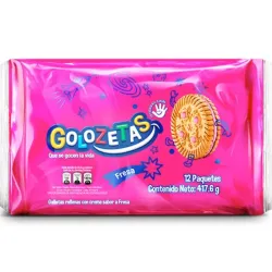 GALLETAS GOLOZETAS SABOR FRESA 12 PAQUETES 