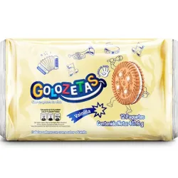 GALLETAS GOLOZETAS SABOR VAINILLA 12 PAQUETES 300g