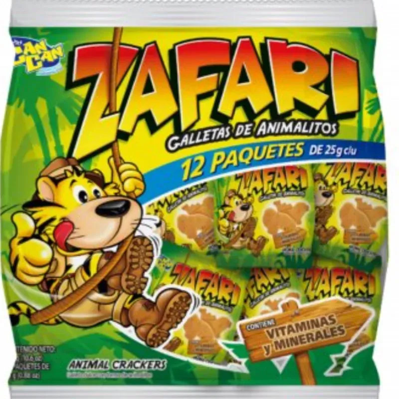 GALLETAS DE ANIMALITOS SAFARI  12 PAQUETES 