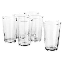 SET 6 VASOS DE VIDRIO PARA AGUA CÓCTEL BEBIDAS Y JUGOS