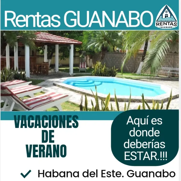 📍La Agencia Vacaciones de Verano les ofrece una gran variedad de casas con Piscina ubicadas en las playas de Guanabo. 
📍Con Diversas características, tanto en Cantidad de Habitaciones , capacidades de Personas, Calidad - Precio ,y desde las más económicas hasta las más exclusivas Propiedades .
📍Nuestro Objetivo es que Nuestros clientes tengan la posibilidad de explorar sus opciones y Logré encontrar con nuestra agencia lo que necesite y se adapte a sus condiciones.