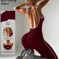 MONO ESPALDA ABIERTA COLOR BURDEOS 