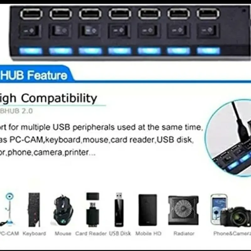 Conector USB 7 puertos