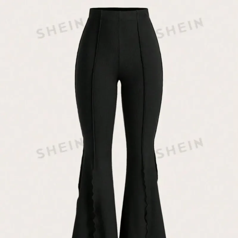 Pantalon acanalado negro 