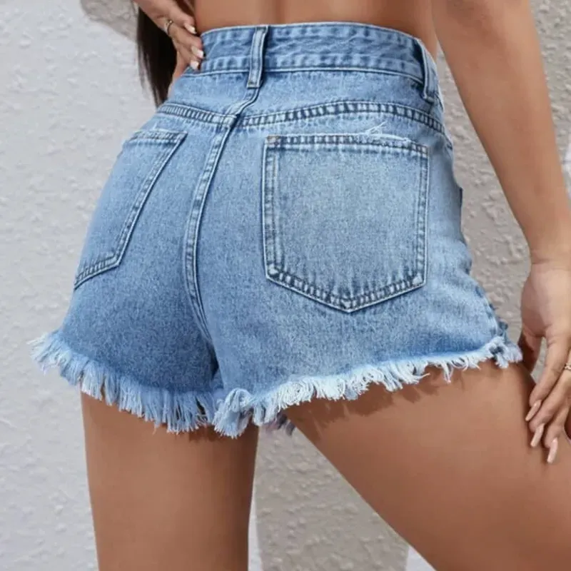 Shorts de Mezclilla con Flecos