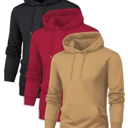 Sudadera con capucha de color sólido para hombre