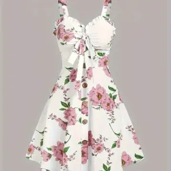 Vestido blanco con flores 