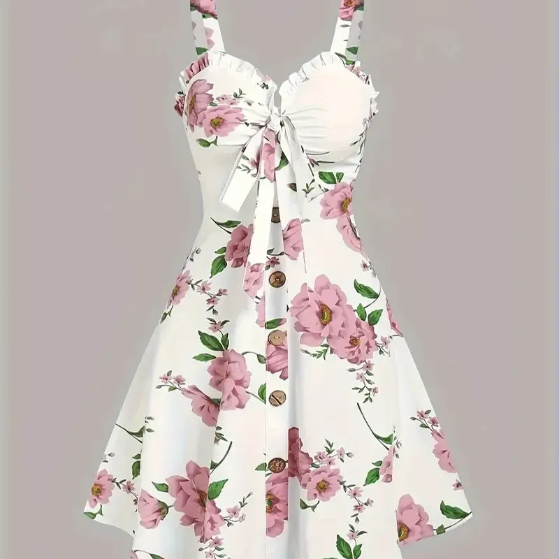 Vestido blanco con flores 