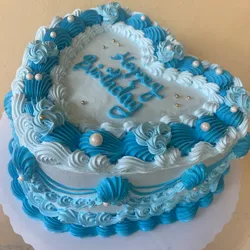 Cake en forma de corazón en azul 