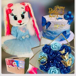 Conejita estrellita vestida de azul