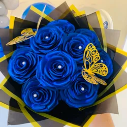 Ramo de rosas eternas azul 