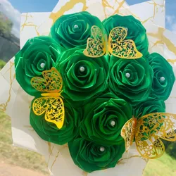 Ramo de rosas eternas color verde 