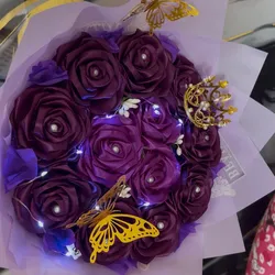 Ramo de rosas eternas morado