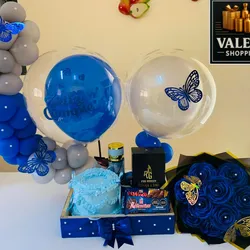 Regalo en tono azul para cumpleaños 