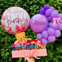 Regalo rosa con peluche 