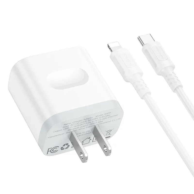 BOROFONE BA99 – Cargador Rápido PD 20W con Cable USB-C a Lightning