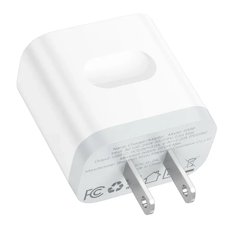BOROFONE BA99 – Cargador Rápido PD 20W con Puerto USB-C (Solo Adaptador)