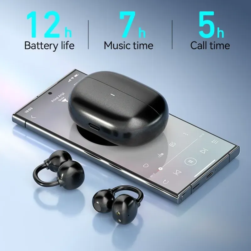 BWOO – Auriculares Open Ear Clip‑On Bluetooth 5.3 BO‑BW39 con Diseño Anticaída