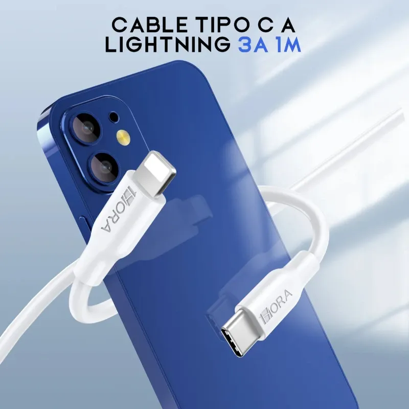 Cable CAB258 1HORA Tipo-C a Lightning, 3A, 1 Metro