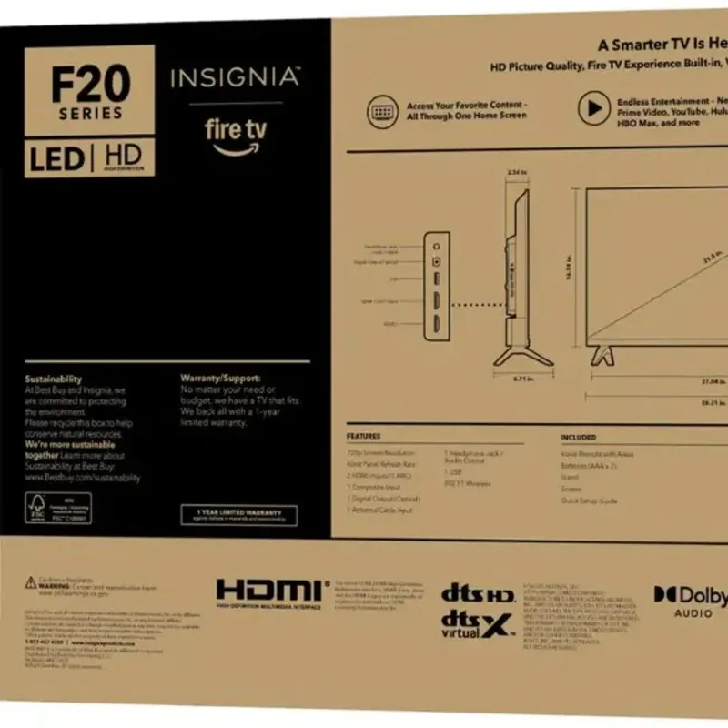 Insignia 32″ Class F20 Series Smart HD 720p Fire TV