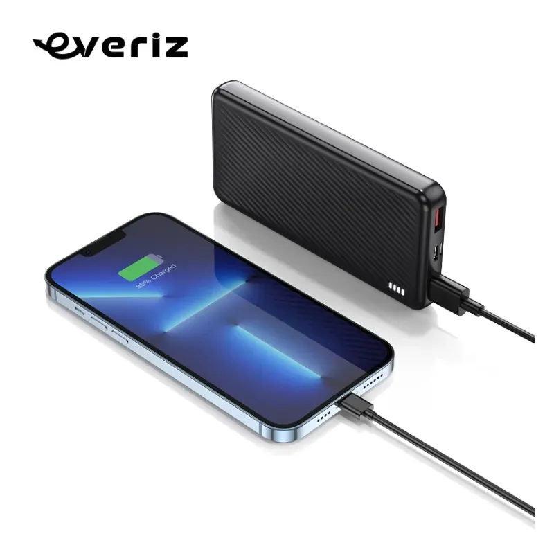 Power Bank 10000 mAh 22.5W + PD 20W | Carga Rápida con 2 USB + 1 USB-C – PB105B – EVERIZ