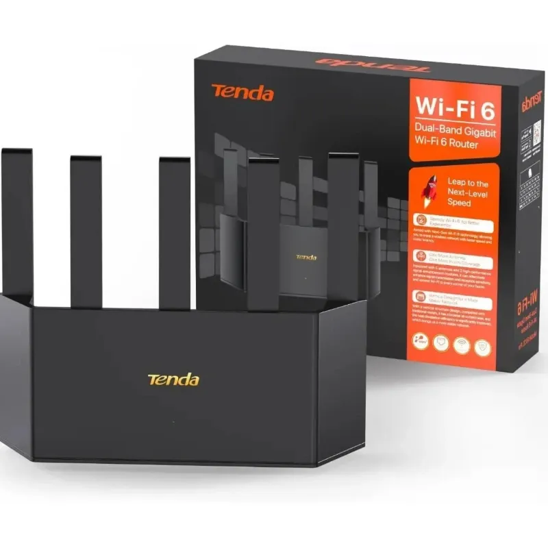 Router WiFi 6 Tenda RX2L Pro de doble banda con 4 puertos GE y WPA3