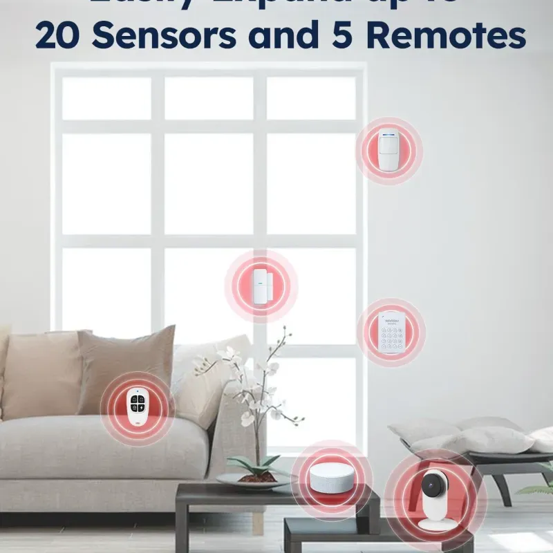 Sistema de Alarma WiFi Tolviviov 8 Piezas para Puertas y Ventanas