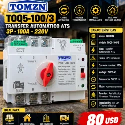 TOMZN TOQ5-100/3 – Transfer Automático ATS 100A