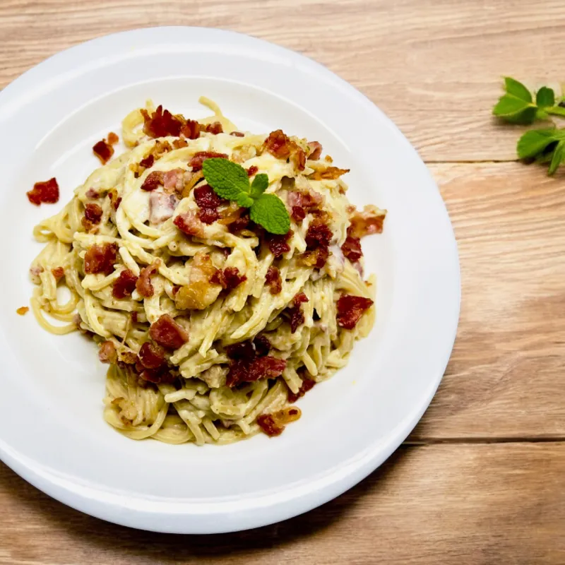 Carbonara con bacon