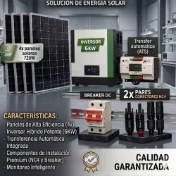 Kit solar profesional  6 kw $ 1 800 usd