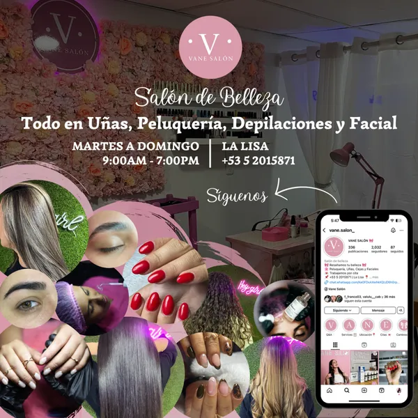Salón de Belleza especializado en Peluquería, Uñas, Faciales y Depilaciones. La mejor mano de obra y productos de la más alta calidad, estamos aquí para resaltar tu belleza y brindarte una experiencia de ensueño. El café y la terapia son gratis ¡Visítanos! 