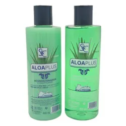 Juego de Champú y Acondicionador Aloa Plus con Aloe Vera 400ml
