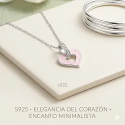 Cadena con corazones rosa