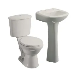 Juego de baño  ( blanco ,descargue al piso )