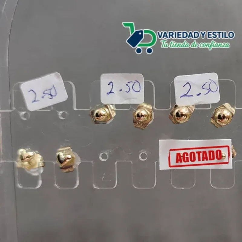 Aretes de oro laminado 14K 