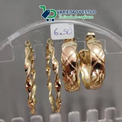 Argollas de oro laminado 14K 