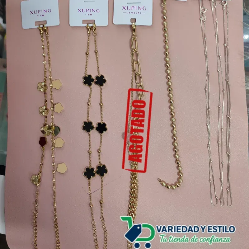 Pulseras de oro laminado y cadenas de plata 925
