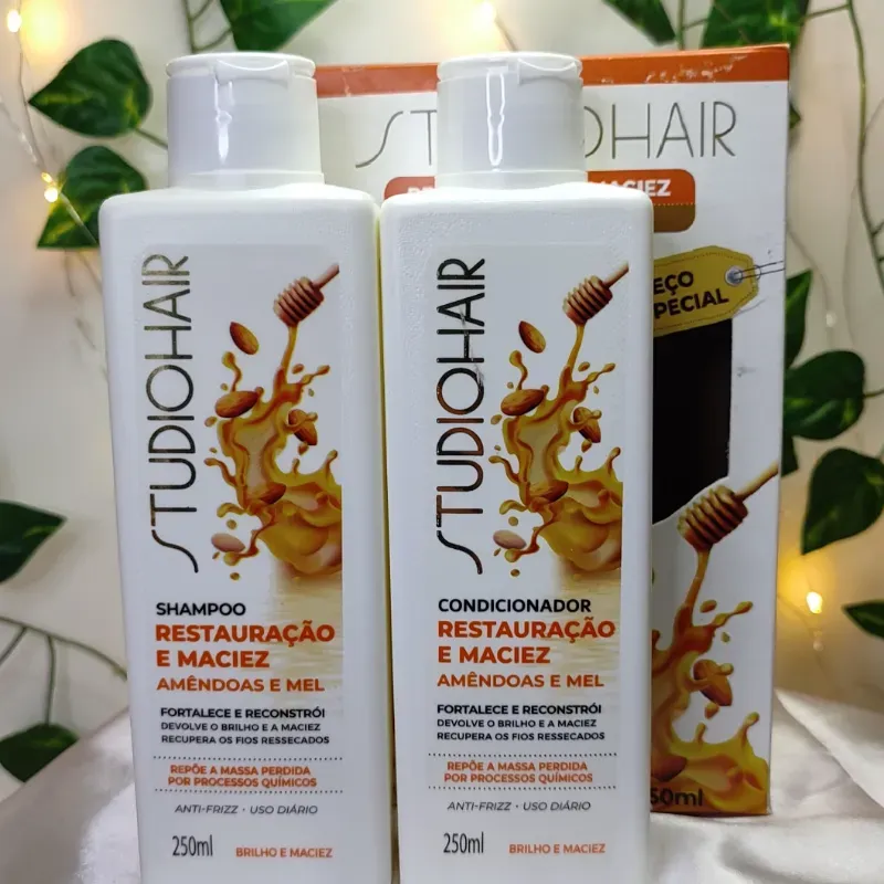Shampoo y acondicionador de miel y almendras 