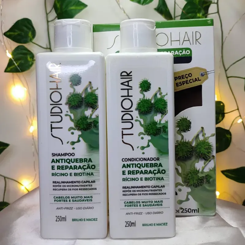 Shampoo y acondicionador de ricino y biotina 