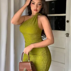 Vestido verde asimétrico 