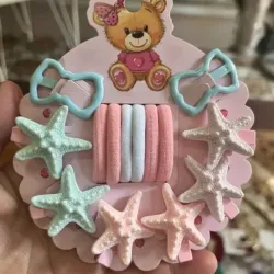 Juego de Hebillas y Ligas temática verano 🐚