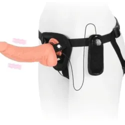 Consolador vibrador con arnés 