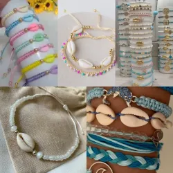 Pulseras de caracoles y cuentas marinas 🌊🐚